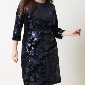Sequin Velvet Sheath Dress
ELIZA J